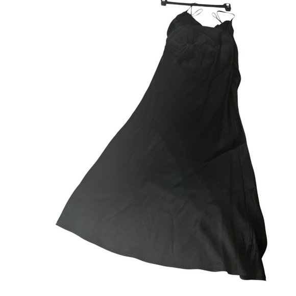ZARA Black Cocktail Dress/Satin Slip dress / Size: US Small / High Side Slit/ - Picture 4 of 4